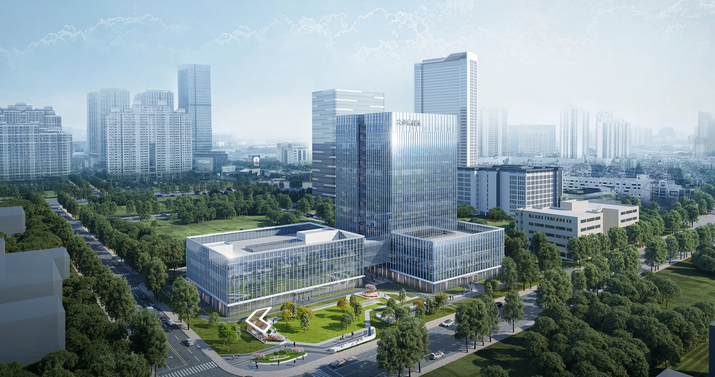 Built project aerial visualization.