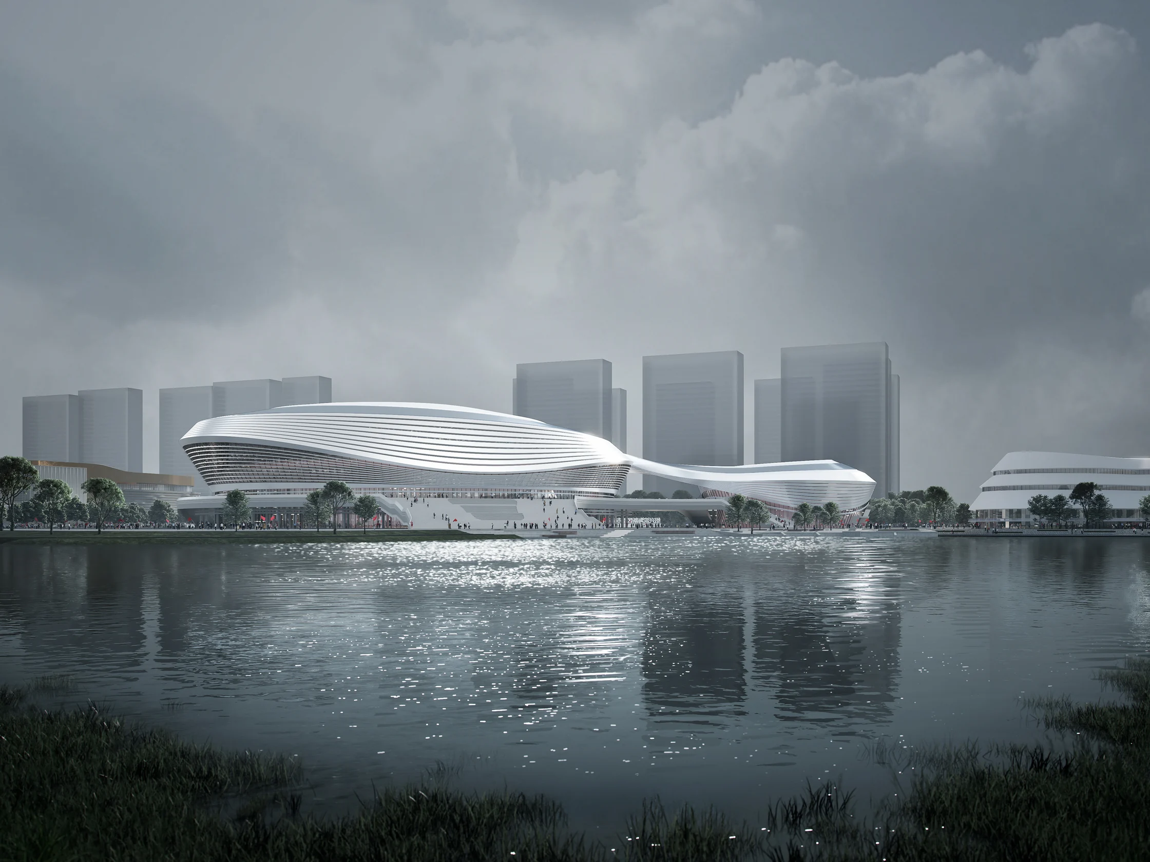 Sports center waterfront.